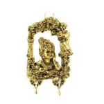 Handicrafts Paradise Krishna in Mehrab keyholder showpiece for home decor and gifting in metal - 6.75 inches