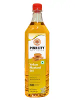 Pinkcity Wellness Cold Pressed Yellow Mustard Oil 1L| Liquid gold | Wood Pressed | 1 Litre Bottle