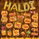 Zyozique Haldi Ceremony Decorations Combo - Foil Balloons, Photo Booth & Rice Light (Pack Of 23)