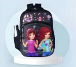 Treza Lego Friends Cartoon Printed School bag for Kids | Comfortable School Bag | Colour - Black