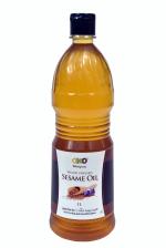 OKO Wholefoods Wood Pressed Sesame Oil for Cooking, 100% Natural Cold Pressed Unrefined Kolhu Kachi Ghani Chekku Oil, Chemical Free Pure Edible Oil for Food, Massage