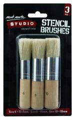 Mont Marte Silver Series Stencil Brush - 3 Pieces (Natural)