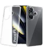 Golden Sand for POCO F6 5G Back Case Cover - Ice Crystal Hybrid Shockproof Back Cover, Transparent PC Military Grade TPU, Crystal Clear