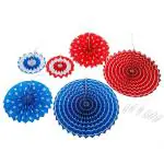Generic Garland Hanging Tissue Paper Fans Poms for Wedding Baby Shower Decoration (pack of 6)