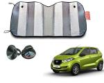 WolkomHome Silver foil Shade UV Protection Curtain Car Sunshade Film Windshield Visor Front Windshield Sunshade Cover for Datsun Redi Go