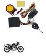 Qiisx Tubeless Motorcycle/Bike Alarm Security System Button Remote Key Anti-Theft Alarm with Dual Remote Control for Royal Enfield Continental GT 650