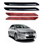 Oshotto (BP-01) Car Black Rubber Bumper Protector with Single Chrome line Compatible with Honda City -(Set of 4 pcs)