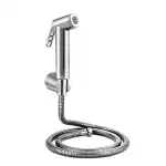 Rocio Health Faucet Set for Bathroom, Hand Jet Spray Gun for Toilet, Chrome Finish Handshower for Toilet with Flexible Hose Pipe and Wall Holder