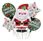 My Party Suppliers Santa Christmas with Ribbon Large Merry Santa Claus Star Theme Foil Balloon