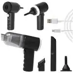 BREAZBELL 3 IN 1 Portable Car Vacuum Cleaner with Blower | USB Rechargeable Wireless Handheld Car Vacuum Cleaner Traveling, Camping Reusable,Portable,Rechargeable (Vacuum with Blower)-1PC