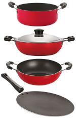 Nirlon 4 pcs of Non-stick Aluminium Kitchen Cookware Set