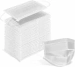KENYBEA WHITE 500 Disposable 3 Ply Ear loop Face Mask, Home, School, Office and Outdoors WHITE-500 Non-Reusable Surgical Mask With Melt Blown Fabric Layer (White, Free Size, Pack of 500, 3 Ply)