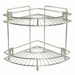 Unify Stainless Steel Kitchen Rack 2 Tier, Multipurpose Storage Rack Corner Shelf Kitchen Organizer, Corner Stand For Kitchen, Vegetable Stand Shelf Organizer, Size: 23 X 23 X 31 Cm