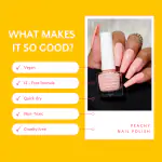 Indie Nails Peachy Vegan, Quick Dry, Long Lasting, Gloss Finish, Toxin 12 Free Formula Nail Lacquer, Peach Nail Polish, Coral Nail Enamel 5ml