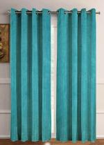 Jvin Fab Turquoise Silk Curtains, 111.8 X 213 X 2.5 Cm