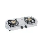 Glen 1025 SS BB Sliver SS LPG Gas Stove With 2 Brass Burner