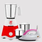 Fogger Star 500 W Mixer Grinder (3 Jars, Red) & 1000 W Star Dry Iron (Pink)