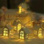 NSCC 10 Led Hanging House Hut Shape Lights for Home Decorations, White Small House LED String Light