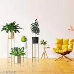 DECOR HUB Metal Floor Flower Stand for Living Room/Indoor Plant Stand with Planter Pot (Multicolour)