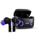 Kreo Mako TWS Wireless RGB Gaming Earbuds, 50ms Low Latency, Bluetooth 5.3 Ear Buds, Long Lasting Playtime, Dynamic 13mm High BASS Drivers, Dual Game and Music Mode, USB Type-C (Black & Purple)