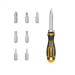 Ingco Akisd0808 8 Pcs Ratchet Screwdriver Set Akisd0808 (1 Set), Yellow