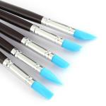 BanteyBanatey Set of 5 Silicone Rubber Tip Paint Brushes Used for Color Shaping, Sculpture, Pottery, Blending, Modeling, Removing Fingerprints
