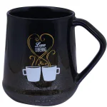 RAFOLEEN Black Coffee Mug 380ml ceramic Coffee mug Love is Brewing
