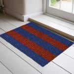 Enyra Door Mat Piazza Indoor Outdoor Mat (40x60 CM) Anti-Slip Durable Gel Backing Polypropylene Yarn Floor Front Doormat for Entryway, Bedroom, Living Room, Office, Set of 2 Piece - Blue-Red