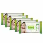 Bodyguard Baby Wet Wipes with Vitamin E & Aloe Vera Pack of 5 - 72 Wipes Each