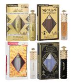 MANASIK Qasr Al Oud, Rahal I, Saphire Blue And Rahal Ii Aqd Floral Attar (Pack Of 4)
