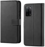 AmericHome Oppo A53s 5G, CPH2321 Black Artificial Leather, Rubber, Cloth Grip Case Flip Cover