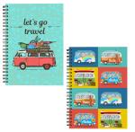 Whats Your Kick Lets Go Travel Inspired A5 Set of 2 Soft Cover Notebook 80 GSM Wiro Binding Notebook Single Line 160 pages Stylish Notebook D22