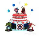 BAKEWAREIND Lyba Moulds Avengers Iron Man Hulk Captain America Thor Toy Polyvinyl Chloride Cake Topper (Pack of 4) l Cake Topper l Avengers Iron Man Hulk Captain America Thor Toy Cake Topper l Decorating Cake Topper l Polyvinyl Chloride Cake Topper