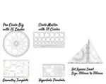 ARTONEZT Plastic Pro Circle BIG with 25 Circles, Hyperbola, size 200mm x250mm Drafting Scale Ruler, (Set of 5) Ruler