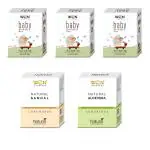 WON AYURVEDA Baby Bathing, Natural Sandal, AloeVera Soap - (Pack Of 5)