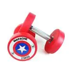 MAPACHE Captain Series Captain America Bouncer Round Rubber Coated Home Gym and Professional Use Fixed Dumbbells For Beginners and Experts (Red), 2.5kg set - Pack of 2 Pieces - Total 5kg weight (2.5kg)