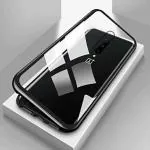 Realcase Black Glass, Metal Case With Back Tempered Glass For Oneplus 7 Pro