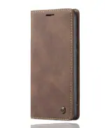Trounce Prime Leather Magnetic Closure Flip Cover With Card Holder Wallet | Mobile Case| Back Cover - Coffee Brown) For Vivo V19