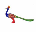 Idol Collections Multicolor Metal Peacock Statue, Standard, For Home Decoration, Showpiece, 5 Inch