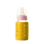 Safe-o-kid Silicone Baby Feeding Bottle Cover, Sleeve, Holder, Insulated Protection, All Bottle Types, Medium 120 Ml, Yellow Pack of 4