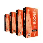 Skore Coloured Condoms- Warm, 10s (Pack of 4)
