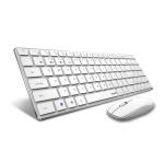 Rapoo 9300M White Anodized Aluminium Body Bluetooth Wireless Keyboard and Mouse Set 2.4GhzCompatiable with Windows, PC (34.3 x 11.4 x 1.9 cm)