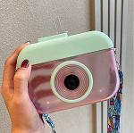 SAMVARDHAN Cute Kids Water Bottles with Straws, Camera Shape Bottle for Schooling, Travel, Hiking and Outdoor Activity 400ML (Pink)