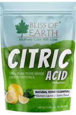 Bliss of Earth Citric Acid 100% Pure Food Grade Lemon Crystals Anhydrous Citric Acid Powder For Food, Bath, Cleaning & Preserving 907GM