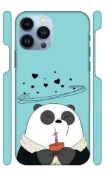 YAPZONE | Cute Panda Coffee | Designer Printed Hard Back Cover for Apple iPhone 13 Pro Max Premium & Attractive Case for Your Smartphone