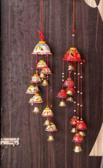 PINK SKY Navdi Creation BRW7 Plastic, Aluminium Windchime (24 inch, Multicolor, Red, White)