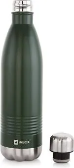 iVBOX Boost-Pro Stainless Steel Double Wall Hot & Cold Vacuum-insulated Flask 1000 ml Bottle (Pack of 1, Green, Steel)