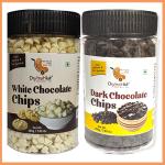 Dry Fruit Hub - Dark and White Chocolate Chips Combo 800 g | Choco Chips For Cake Decoration
