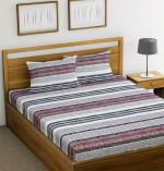 Huesland by Ahmedabad Cotton 144 TC Cotton King Bedsheet with 2 Pillow Covers