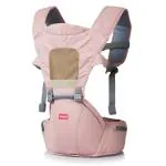 Infantso 4-In-1 Pink Baby Carrier With Adjustable Hip Seat, Safety Belt & Multi-Utility Pockets